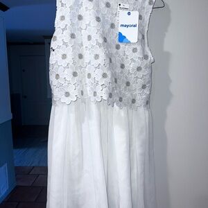 Mayoral White Floral Dress